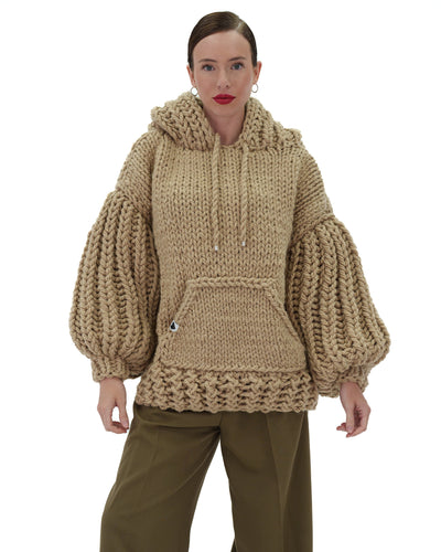 Sudadera con capucha de punto grueso oversized Cozy Chic Luxora™