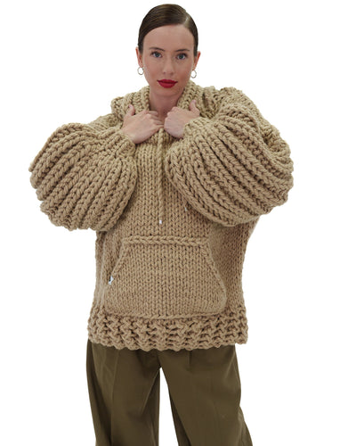 Sudadera con capucha de punto grueso oversized Cozy Chic Luxora™