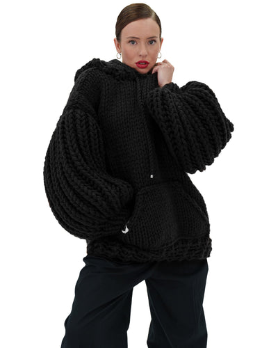 Sudadera con capucha de punto grueso oversized Cozy Chic Luxora™