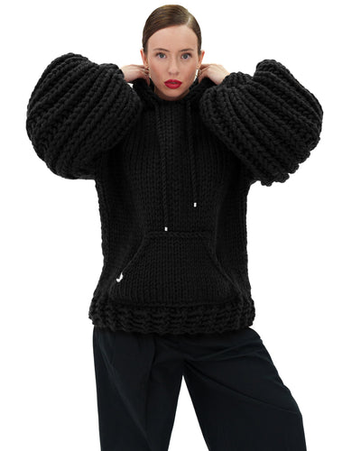 Sudadera con capucha de punto grueso oversized Cozy Chic Luxora™