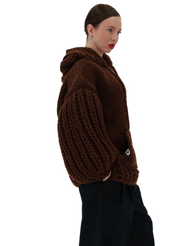 Sudadera con capucha de punto grueso oversized Cozy Chic Luxora™