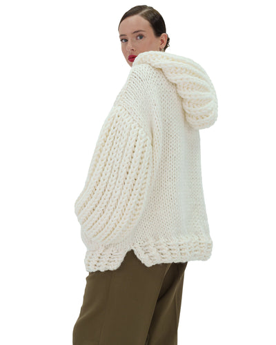 Sudadera con capucha de punto grueso oversized Cozy Chic Luxora™