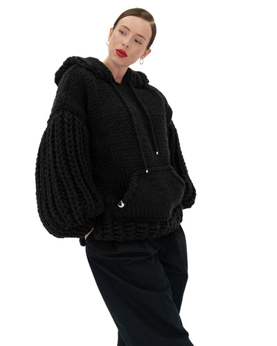 Sudadera con capucha de punto grueso oversized Cozy Chic Luxora™