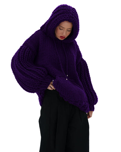 Sudadera con capucha de punto grueso oversized Cozy Chic Luxora™