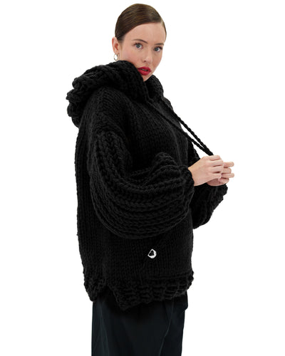 Sudadera con capucha de punto grueso oversized Cozy Chic Luxora™