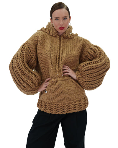 Sudadera con capucha de punto grueso oversized Cozy Chic Luxora™