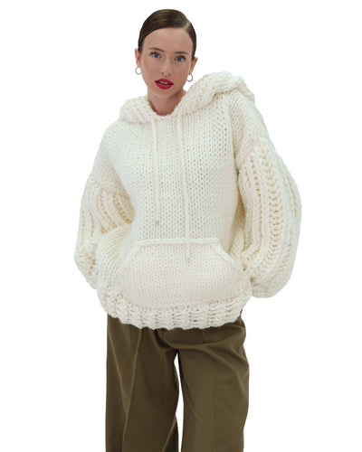 Sudadera con capucha de punto grueso oversized Cozy Chic Luxora™