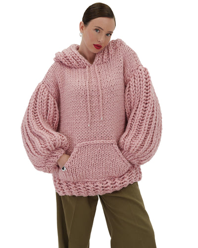Sudadera con capucha de punto grueso oversized Cozy Chic Luxora™