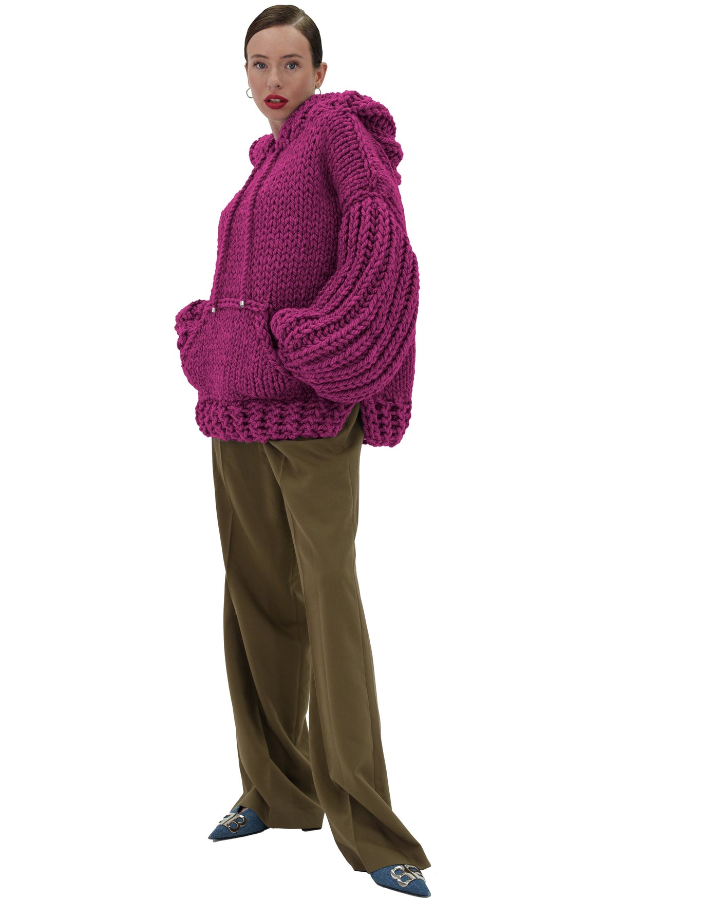 Sudadera con capucha de punto grueso oversized Cozy Chic Luxora™