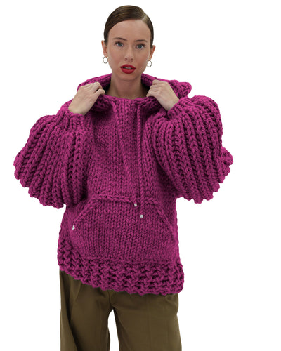 Sudadera con capucha de punto grueso oversized Cozy Chic Luxora™