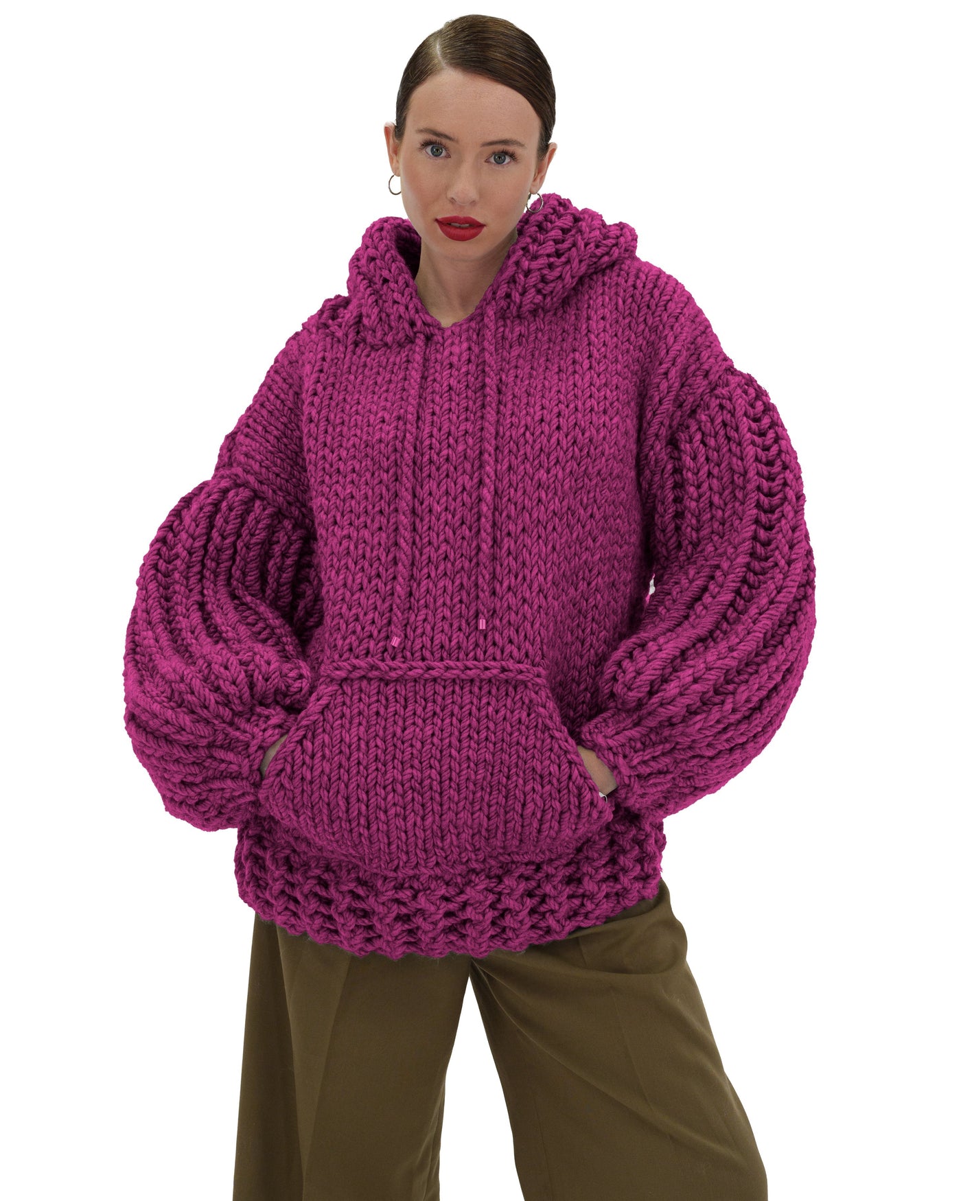 Sudadera con capucha de punto grueso oversized Cozy Chic Luxora™