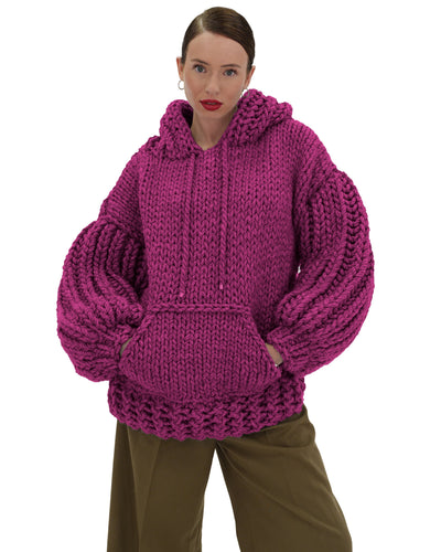 Sudadera con capucha de punto grueso oversized Cozy Chic Luxora™
