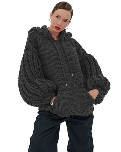 Sudadera con capucha de punto grueso oversized Cozy Chic Luxora™