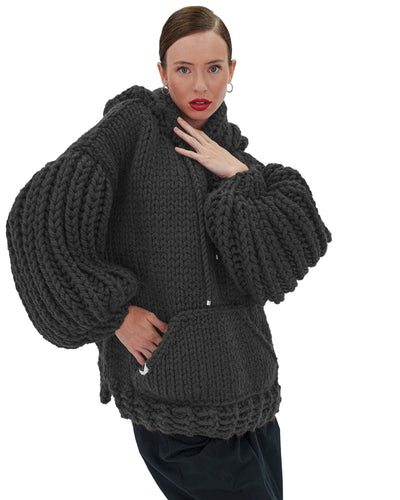 Sudadera con capucha de punto grueso oversized Cozy Chic Luxora™