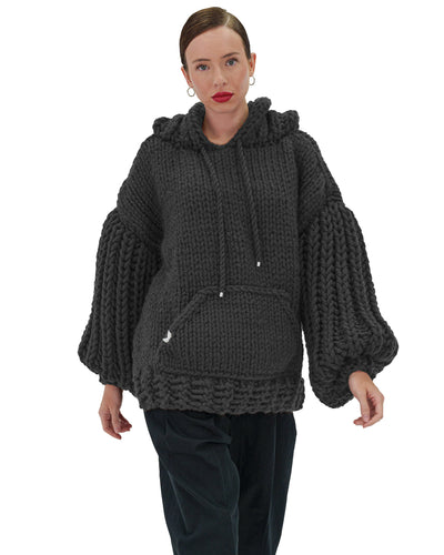 Sudadera con capucha de punto grueso oversized Cozy Chic Luxora™