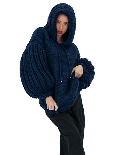 Sudadera con capucha de punto grueso oversized Cozy Chic Luxora™