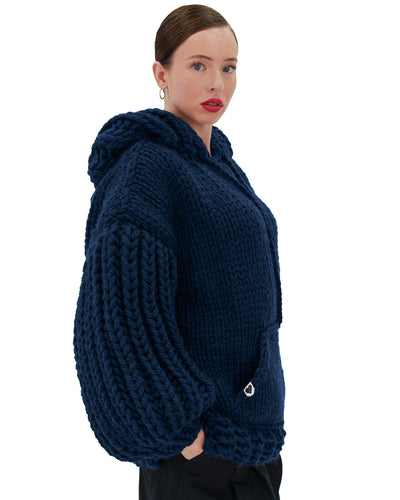 Sudadera con capucha de punto grueso oversized Cozy Chic Luxora™