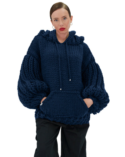 Sudadera con capucha de punto grueso oversized Cozy Chic Luxora™