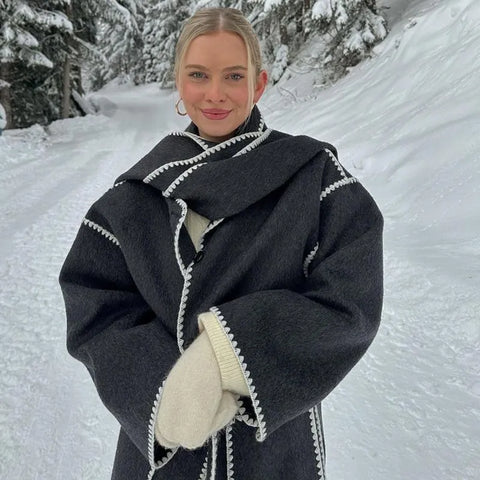 Luxora™ | Chaqueta de dama lujosa con bufanda