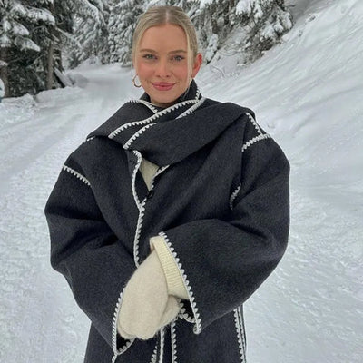 Luxora™ | Chaqueta de dama lujosa con bufanda