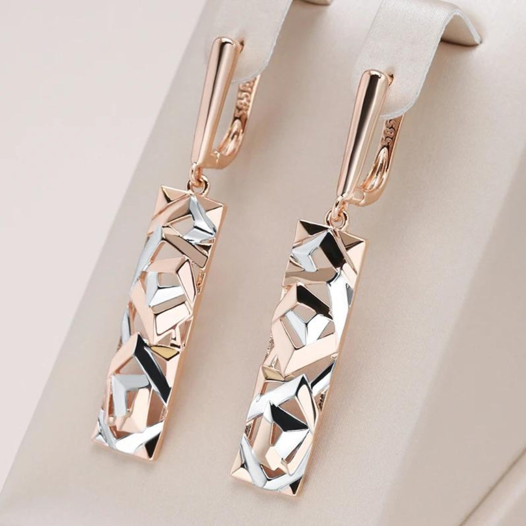 Pendientes Elegantes de Oro y Plata