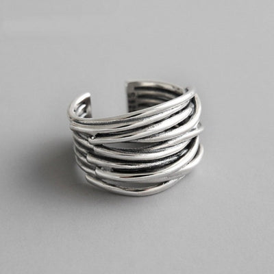 Anillo Superpuesto Ajustable en Plata