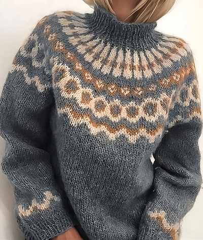 Maglia a Collo Alto Bundique in Lana Islandese