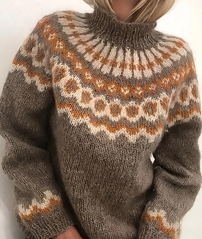 Maglia a Collo Alto Bundique in Lana Islandese