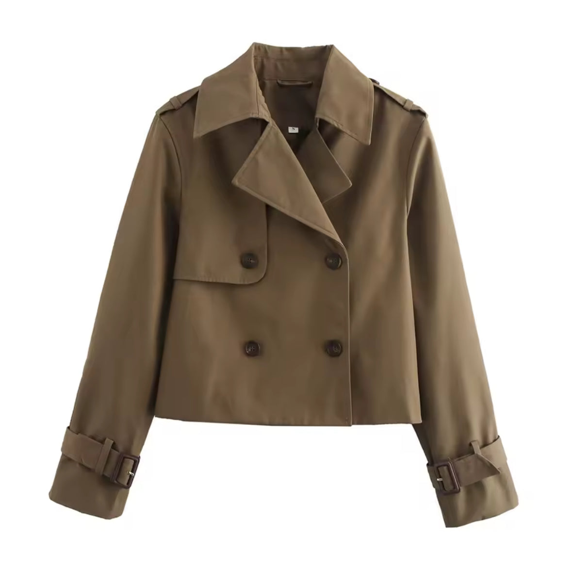 Abrigo recortado de gabardina para otoño - Mely