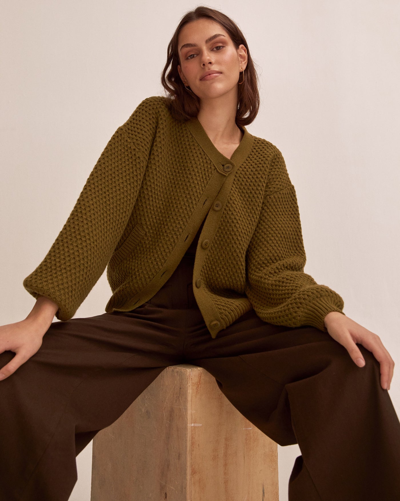 Bomber tejida Eleonora oliva
