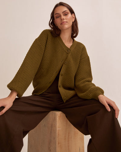 Bomber tejida Eleonora oliva