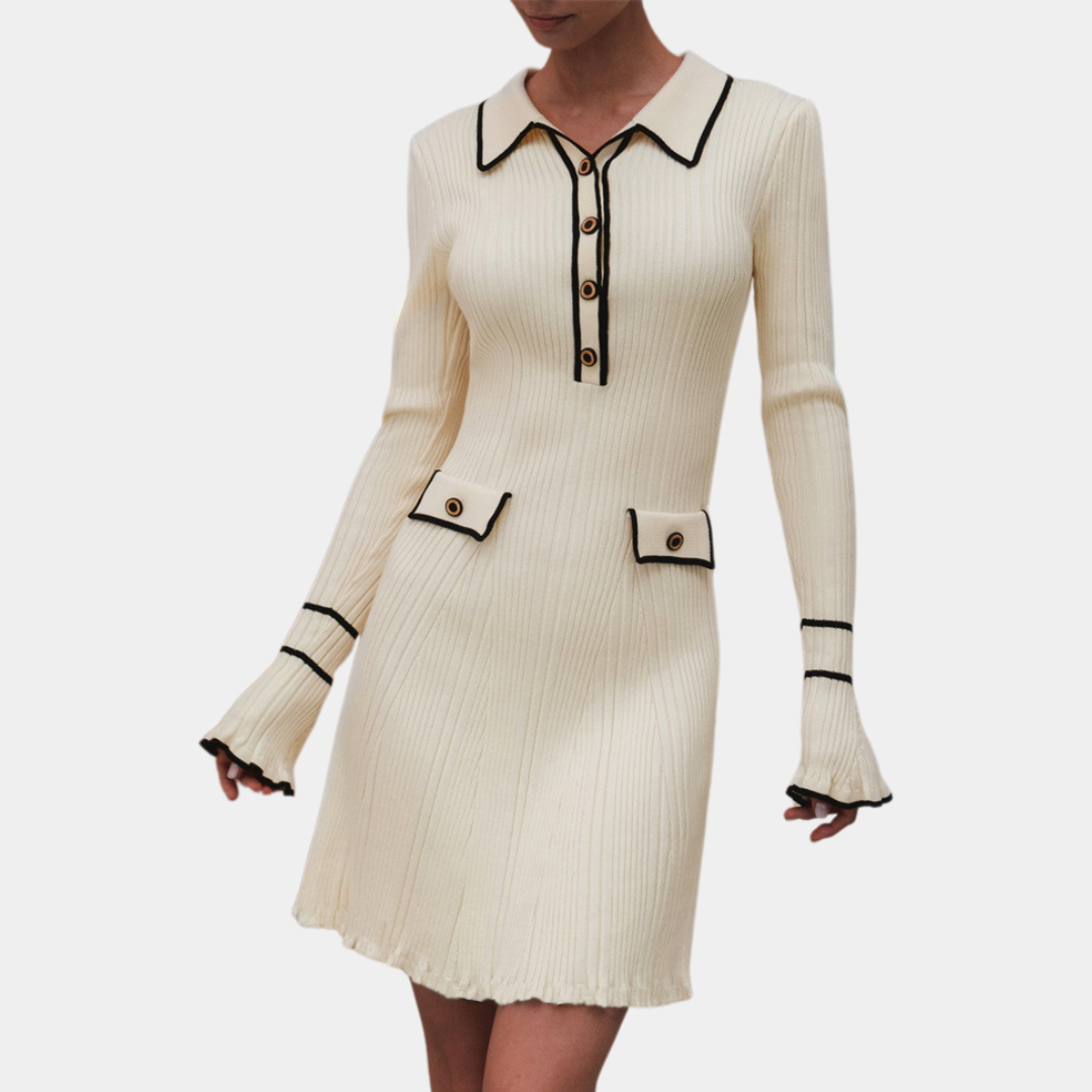 Vestido otoñal elegante con botones Cloe