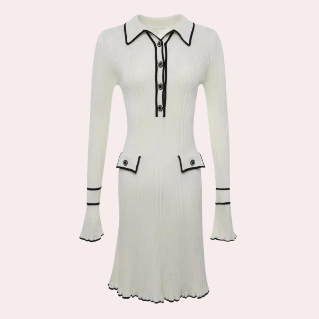 Vestido otoñal elegante con botones Cloe