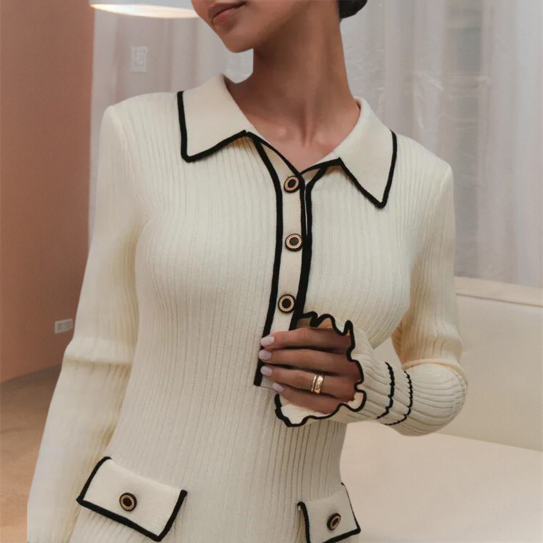 Vestido otoñal elegante con botones Cloe