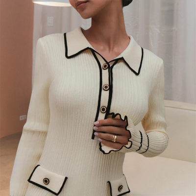 Vestido otoñal elegante con botones Cloe