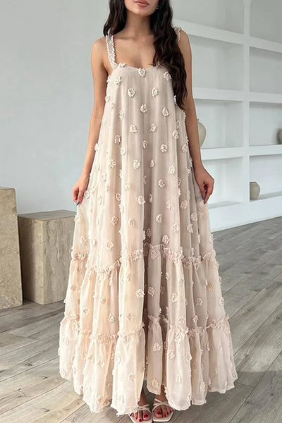 Vestido Floral Pilar con Elegantes Volantes Exuberantes
