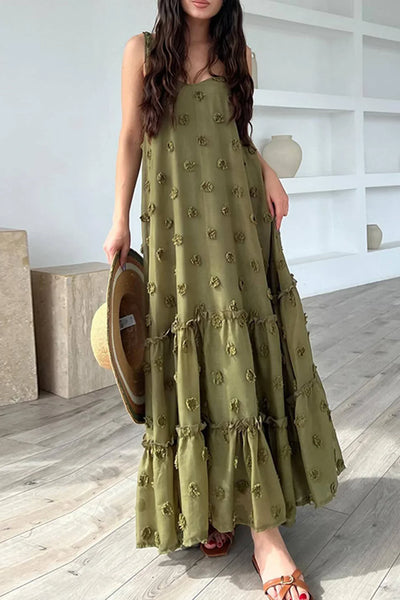 Vestido Floral Pilar con Elegantes Volantes Exuberantes