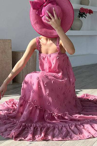 Vestido Floral Pilar con Elegantes Volantes Exuberantes