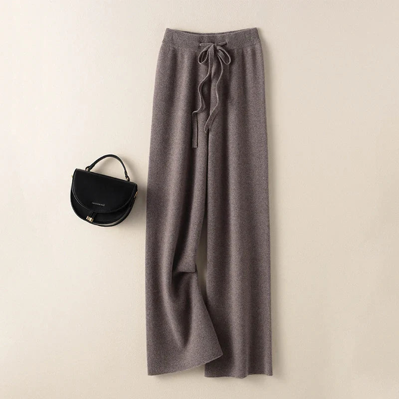 Sophie – Pantalón Tricotado de Cintura Alta Elegante
