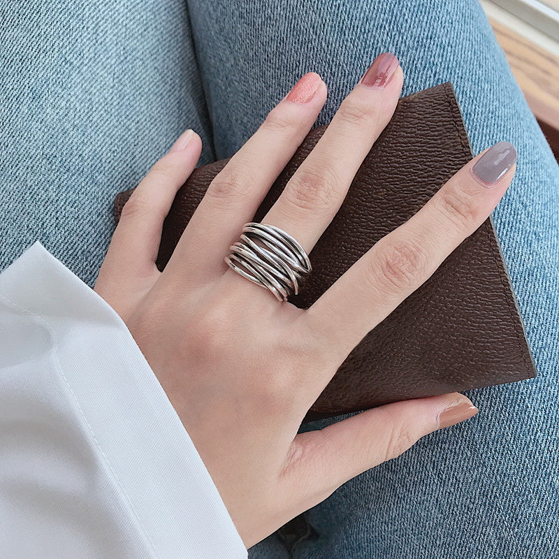 Anillo Superpuesto Ajustable en Plata