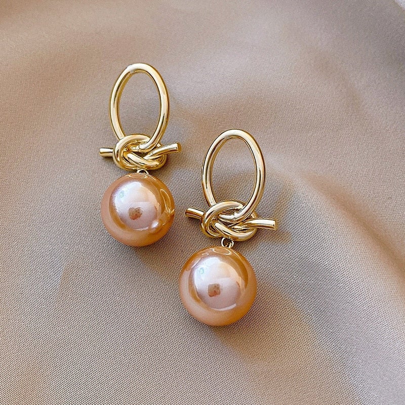 Pendientes de Aros en Oro con Perlas