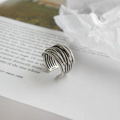 Anillo Superpuesto Ajustable en Plata