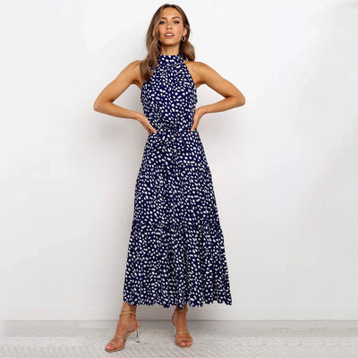 Vestido halter con encantadores lunares Carolina
