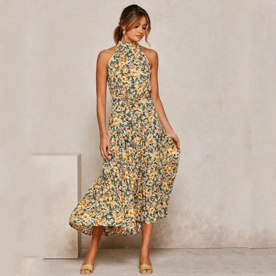 Vestido halter con encantadores lunares Carolina