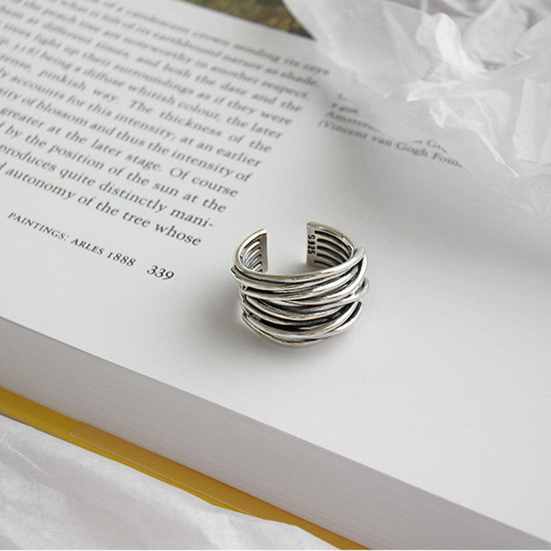 Anillo Superpuesto Ajustable en Plata