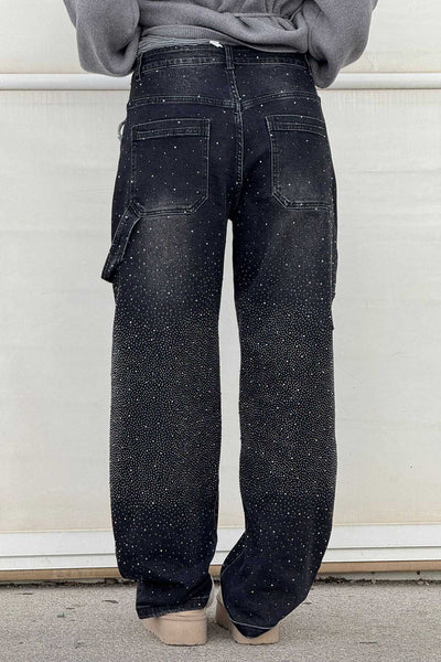 Jeans de mezclilla con brillo de Balloon Carpenter