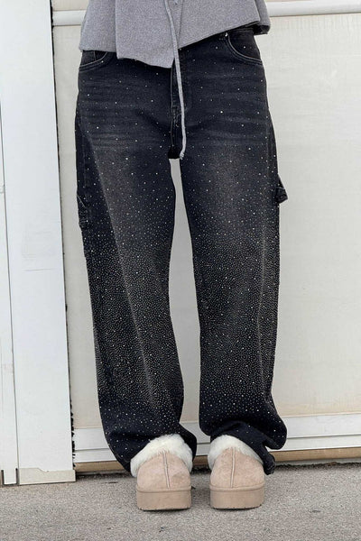 Jeans de mezclilla con brillo de Balloon Carpenter
