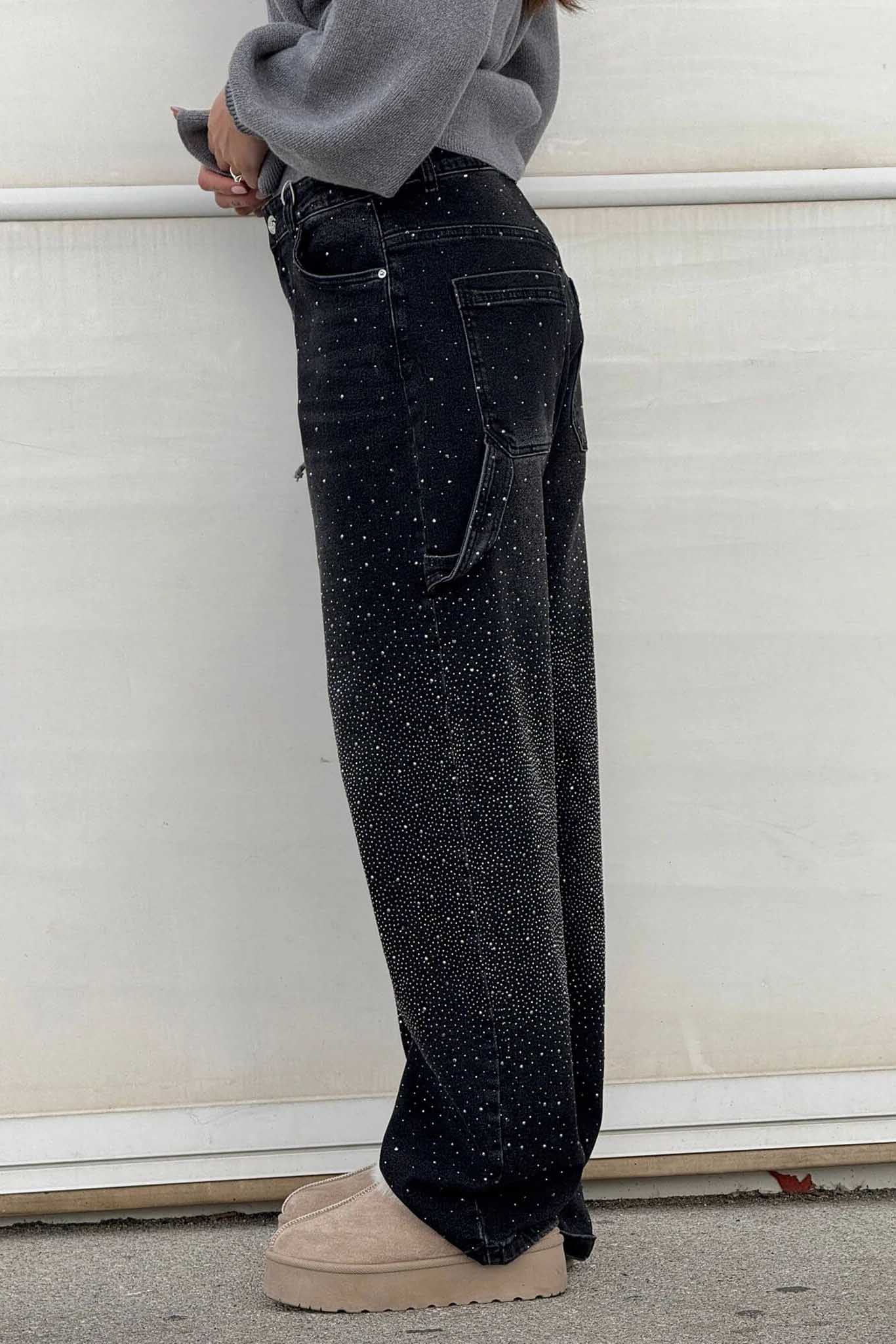 Jeans de mezclilla con brillo de Balloon Carpenter