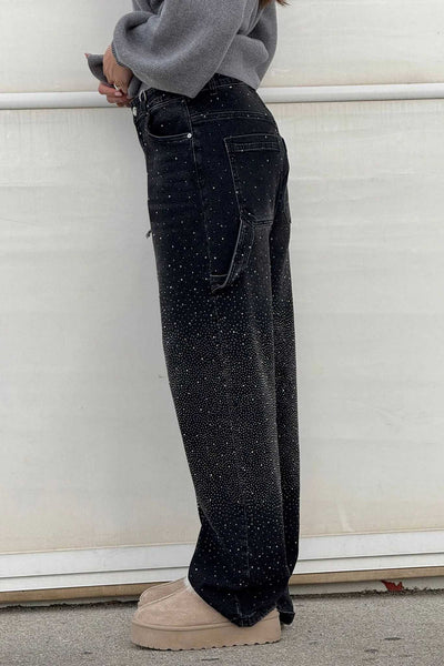 Jeans de mezclilla con brillo de Balloon Carpenter