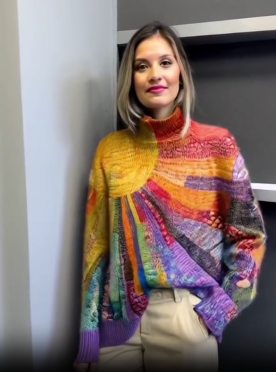 Lilibeth | Suéter de Cuello Alto a la Moda en Colores Vibrantes